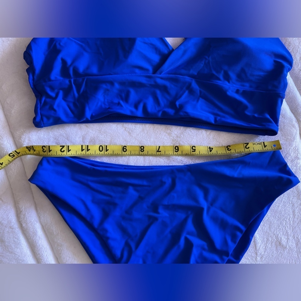 NWOT Womens Two Piece High Waisted Bikini unbranded size XL blue - Picture 12 of 14